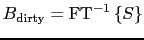 $B_\ensuremath{\mathrm{dirty}} = \mbox{FT}^{-1} \ensuremath{\displaystyle\left\{ S \right\}}$